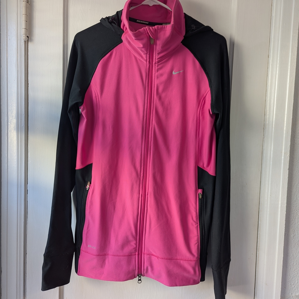 Nike Pink and Black Zip-Up Jacket